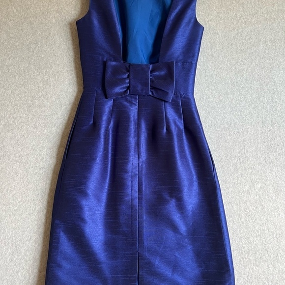 Alfred Sung Dress Womens 6 Royal Blue Sleeveless Bow Back Cocktail Party - Picture 4 of 13